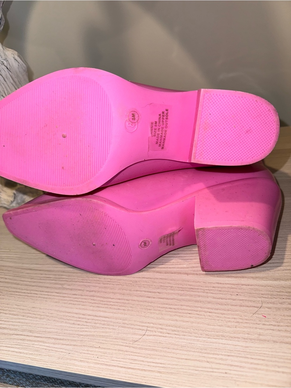Bright Pink Women's Western Cowboy Boots Rainboots size 8 - Picture 5 of 6